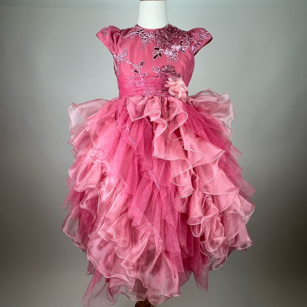 Dusty rose girls party dress sz 4